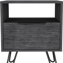 Load image into Gallery viewer, 17.7" x 13.7" x 22.2" Faux Wood Nightstand With Storage - Gray