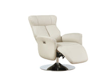 Load image into Gallery viewer, Tufted Genuine Leather Power Swivel Recliner (730560) - Sand