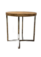 Load image into Gallery viewer, Modern Rustic Side Or End Table - Light Brown / Silver