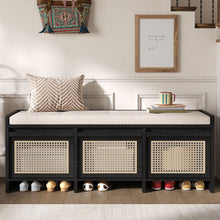 Load image into Gallery viewer, Entryway Shoe Bench With Drawers & Button Tufted Cushion