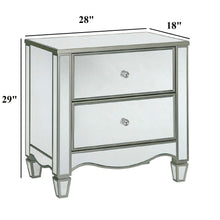 Load image into Gallery viewer, Nightstand With Mirror Panels - Silver