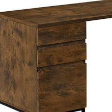 Load image into Gallery viewer, 60" Brown and Black L Shape Computer Desk With Three Drawers