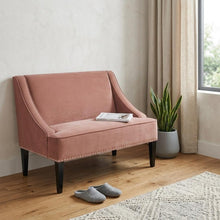Load image into Gallery viewer, 45" Blush And Brown Upholstered Velvet Bench