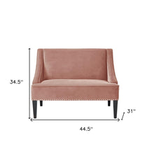 Load image into Gallery viewer, 45" Blush And Brown Upholstered Velvet Bench