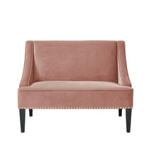 Load image into Gallery viewer, 45" Blush And Brown Upholstered Velvet Bench