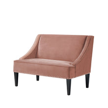 Load image into Gallery viewer, 45" Blush And Brown Upholstered Velvet Bench