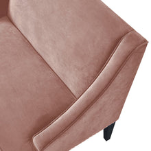 Load image into Gallery viewer, 45" Blush And Brown Upholstered Velvet Bench