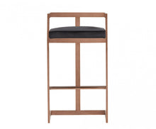 Load image into Gallery viewer, Velvet And Stainless Steel Low Back Bar Height Bar Chair - Black And Rose Gold