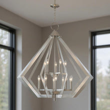 Load image into Gallery viewer, 41" Multi Light Dimmable Chandelier With Shades - Nickel