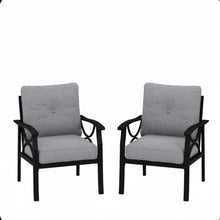 Load image into Gallery viewer, All-Weather Armchairs With Cushions, Modern Sculptural Design (Set of 2)