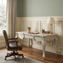 Load image into Gallery viewer, 72" White Wood Executive Desk With Three Drawers