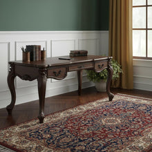 Load image into Gallery viewer, 72" Dark Brown Wood Executive Desk With Three Drawers