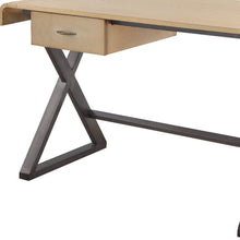 Load image into Gallery viewer, 50" Gold and Black Aluminum Writing Desk