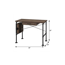 Load image into Gallery viewer, 39" Brown and Black Writing Desk