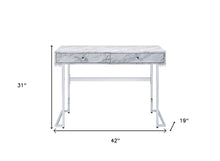 Load image into Gallery viewer, 42" White Writing Desk With Two Drawers