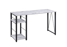 Load image into Gallery viewer, 47" Antiqued White and Black Writing Desk