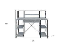Load image into Gallery viewer, 47" Gray and Black Computer Desk