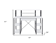 Load image into Gallery viewer, 47" White and Black Computer Desk