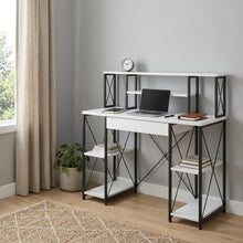 Load image into Gallery viewer, 47" White and Black Computer Desk