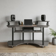 Load image into Gallery viewer, 71" Dark Gray and Black Music Recording Studio Desk