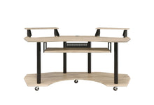 Load image into Gallery viewer, 71" Natural and Black Music Recording Studio Desk