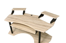 Load image into Gallery viewer, 71" Natural and Black Music Recording Studio Desk