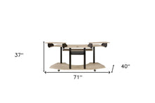 Load image into Gallery viewer, 71" Natural and Black Music Recording Studio Desk