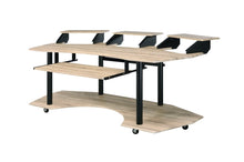 Load image into Gallery viewer, 83" Natural and Black Music Recording Studio Desk