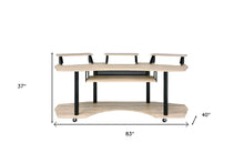 Load image into Gallery viewer, 83" Natural and Black Music Recording Studio Desk