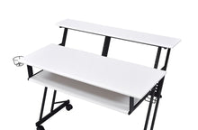 Load image into Gallery viewer, 47" White and Black Computer Desk