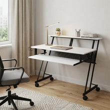 Load image into Gallery viewer, 47" White and Black Computer Desk