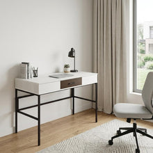 Load image into Gallery viewer, 42" White and Black Writing Desk
