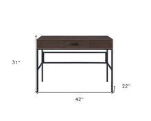 Load image into Gallery viewer, 42" Brown and Black Writing Desk