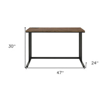Load image into Gallery viewer, 47" Brown and Black Writing Desk