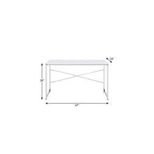 Load image into Gallery viewer, 47" White and Silver Writing Desk