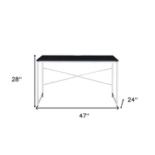 Load image into Gallery viewer, 47" Black and Silver Writing Desk