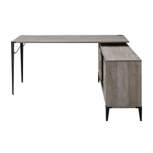 Load image into Gallery viewer, 65" Gray and Black L Shape Writing Desk