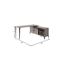 Load image into Gallery viewer, 65" Gray and Black L Shape Writing Desk