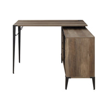 Load image into Gallery viewer, 48" Brown and Black L Shape Writing Desk