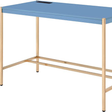 Load image into Gallery viewer, 42" Navy Blue and Gold Writing Desk