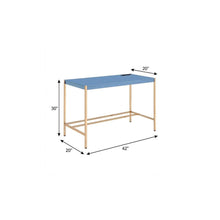 Load image into Gallery viewer, 42" Navy Blue and Gold Writing Desk
