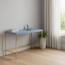Load image into Gallery viewer, 42" Navy Blue and Gold Writing Desk