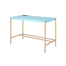 Load image into Gallery viewer, 42" Baby Blue and Gold Writing Desk