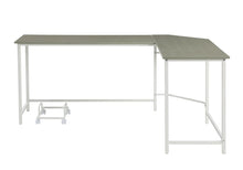 Load image into Gallery viewer, 66" Gray and White L Shape Computer Desk