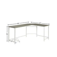 Load image into Gallery viewer, 66" Gray and White L Shape Computer Desk