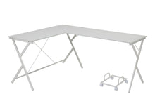 Load image into Gallery viewer, 62" White L Shape Computer Desk