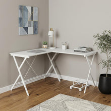 Load image into Gallery viewer, 62" White L Shape Computer Desk
