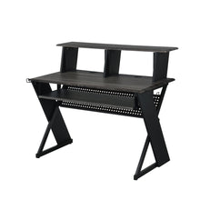 Load image into Gallery viewer, 47" Black Wood and Metal Computer Desk