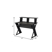 Load image into Gallery viewer, 47" Black Wood and Metal Computer Desk
