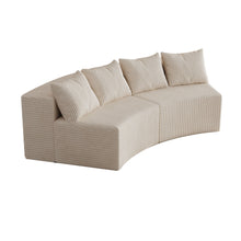Load image into Gallery viewer, Curved Sectional Sofa With 4 Pillows, Modular Semi Circular Design